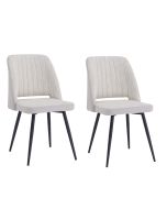 זוג כיסאות מעוצבים לפינת אוכל בגוון קרם דגם פולו