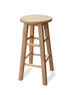 כיסא בר מעץ מלא OLIVER צבע עץ טבעי