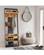 מערכת כניסה דגם אוריון בגוון טבעי בשילוב שחור