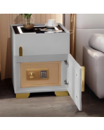 שידה לילה חכמה משולבת כספת גוון אפור בהיר