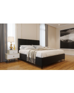 מיטה זוגית בד קטיפה דגם אליסיה 180x200 גוון שחור