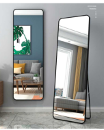 מראת גוף מלבנית ענקית עומדת/ תליה - שחור