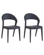 זוג כיסאות מעוצבים לפינת אוכל דגם קלרה בגוון שחור