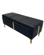 הדום ספסל דמוי עור כולל ארגז אחסון שחור