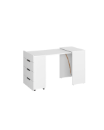 שולחן כתיבה טרנספורמר דגם יהלום בגוון לבן