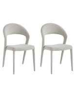 זוג כיסאות מעוצבים לפינת אוכל דגם קלרה בגוון קפוצינו