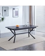 שולחן אוכל נפתח 1.8-2.7 מטר דגם ניקולס בגוון שחור בטון
