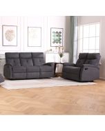 מערכת ישיבה 3+2 עם 4 הדומים נשלפים דגם קרוליין בגוון אפור