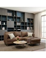 מערכת ישיבה פינתית מבד מעוצבת דגם אלין בגוון חום כהה