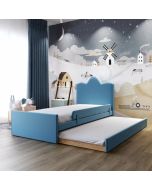 מיטת חבר מרופדת קטיפה דגם מייק 80*190 גוון תכלת