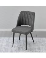 כיסא לפינת אוכל מרופד דגם רוז אפור