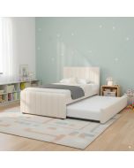 מיטה 190×120 בד רחיץ עם מיטת חבר דגם סנדי בגוון קרם