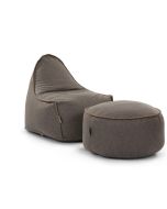 סט פוף והדום דגם SIERRA בטכנולוגית CLOUD בגוון אפור אבן