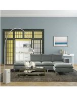 מערכת ישיבה מודולארית מבד קטיפתי עם 2 הדומים דגם אושר בגוון אפור בהיר