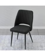 כיסא לפינת אוכל מרופד דגם רוז שחור