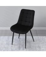 כיסא מפואר לפינת אוכל מרופד קטיפה דגם פבריקה שחור