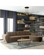 מערכת ישיבה פינתית דגם נועה בגוון חום כהה