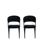 זוג כיסאות מעוצבים לפינת אוכל דגם גולף בגוון שחור