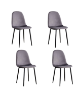 סט 4 כסאות לפינת אוכל גוון אפור כהה דגם אלין