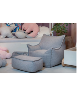 פוף לילדים עם הדום תואם דגם Baby Sicilia אפור בהיר