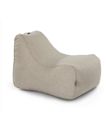 פוף פשתן מעוצב במילוי ספוג GOA צבע צבע חול