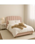 מיטה ברוחב וחצי בעיצוב מודרני ורך בגוון ורוד גם גאיה