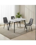 פינת אוכל נפתחת כולל ו-4 כסאות מרופדים דגם רומי לבן-שירה