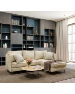 מערכת ישיבה פינתית מבד מעוצבת דגם אלין בגוון שמנת