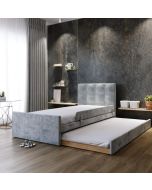 מיטת חבר מרופדת קטיפה דגם ג'ון 90*190 גוון אפור