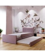 מיטת חבר מרופדת קטיפה דגם סנדי 90*190 גוון סגול