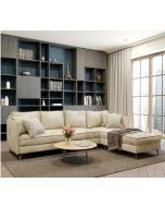 מערכת ישיבה פינתית מבד מעוצבת דגם ליאם בגוון שמנת