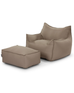 סט פוף והדום חוץ דגם Sicilia Outdoors צבע מוקה