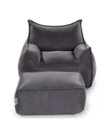 סט פוף והדום דגם Sicilia צבע אפור גרפיט