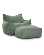 סט פוף והדום דגם Sicilia צבע ירוק מאצ'ה