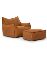 סט פוף והדום דגם Sicilia צבע חום אדמה