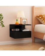 שידת לילה צפה תלויה לקיר בגוון שחור דגם יורק