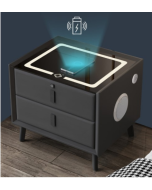 שידה חכמה עם 2 מגירות צבע אפור כהה