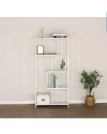 ספריה אסימטרית מעוצבת דגם גלדיולוס בגוון לבן