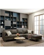 מערכת ישיבה פינתית מבד מעוצבת דגם ליאם בגוון אפור כהה