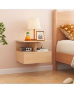 שידת לילה צפה תלויה לקיר בגוון אלון דגם יורק