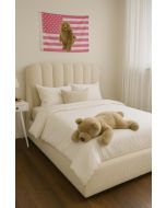 מיטה ברוחב וחצי בעיצוב מודרני ורך בגוון שמנת גם גאיה