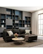 מערכת ישיבה פינתית מבד מעוצבת דגם אלין בגוון שחור