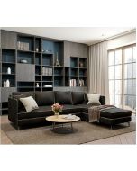 מערכת ישיבה פינתית מבד מעוצבת דגם ליאם בגוון שחור