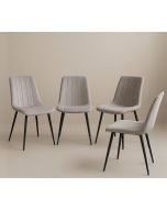 רביעיית כיסאות מרופדים דגם ריביירה בגוון אפור בהיר