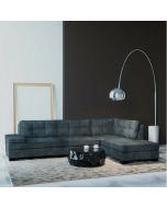 מערכת ישיבה פינתית מבד סוואנה דגם גיא בגוון אפור כהה