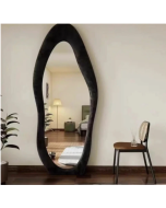 מראת גוף אמורפית ענקית 160X50 מסגרת קטיפה- שחור