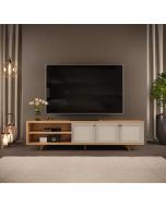 מזנון 220 ס"מ בגוון מוקה ועץ דגם אביב 