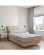 מיטת נוער 1.2 חשמלית מפנקת עם ארגז מצעים דגם ברי בגוון שמנת