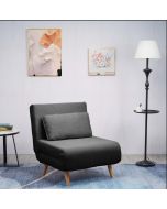 כורסא נפתחת למיטה מרופדת בד קורדרוי דגם ספורט בגוון אפור