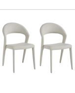 זוג כיסאות מעוצבים לפינת אוכל דגם קלרה בגוון אבן